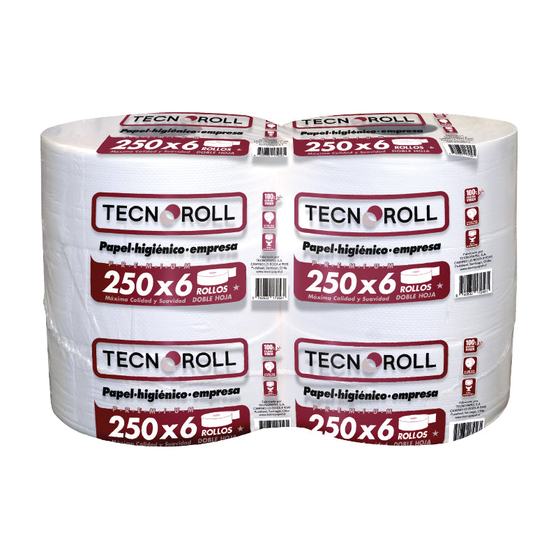 Higiénico jumbo doble hoja 6x250 mts. TECNOROLL