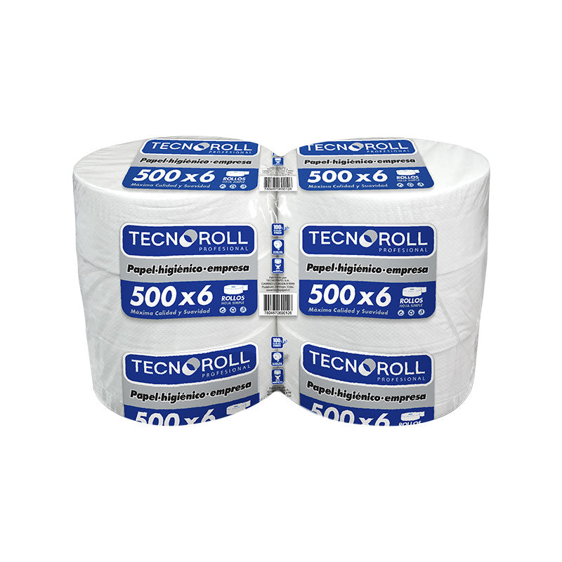 Higiénico jumbo hoja simple 6x500 mts. TECNOROLL