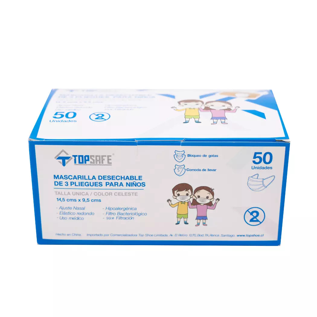Mascarillas infantil tres pliegues 50 Unidades