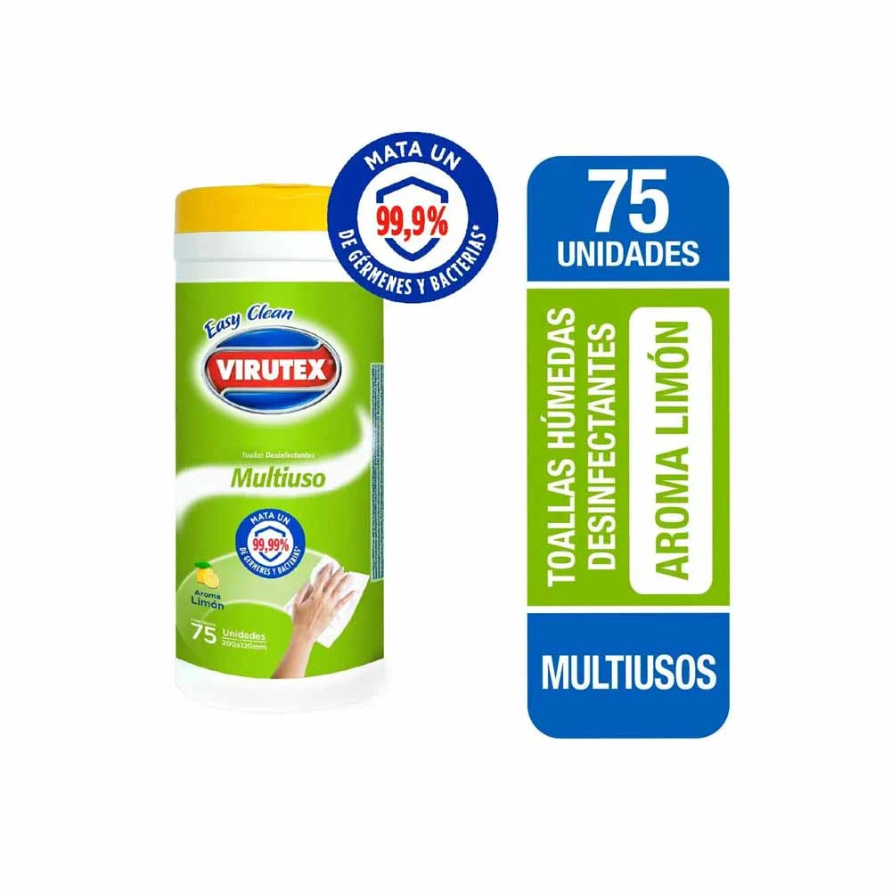 Toallas húmedas desinfectantes 35 Unds. VIRUTEX